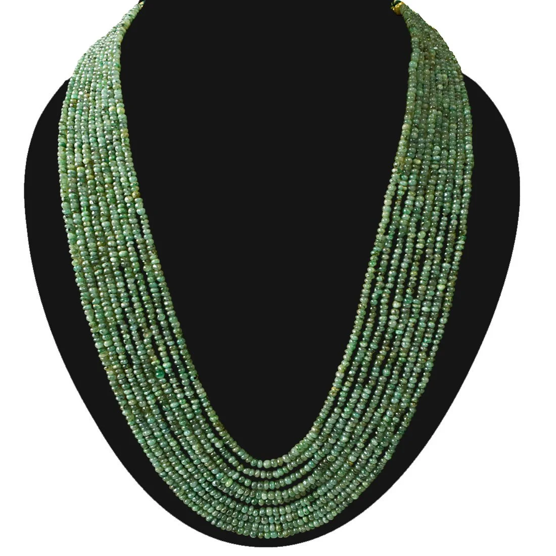 9 Line 543cts REAL Natural Green Emerald Beads Necklace for Women (543cts EMR Neck)