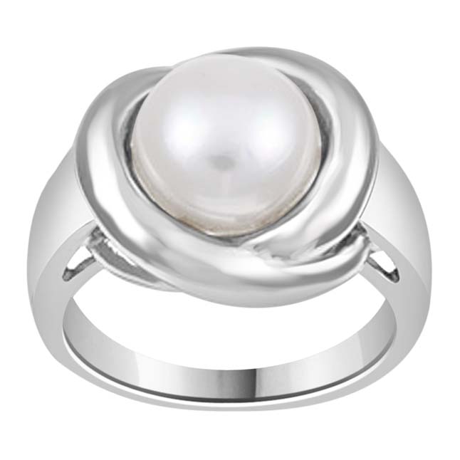 silver pearl ring