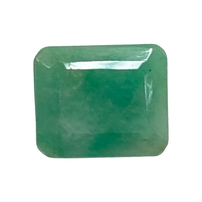 6.94cts Rectangle Faceted Light Green Emerald – A Gem of Elegance & Wisdom (6.94cts Emerald)