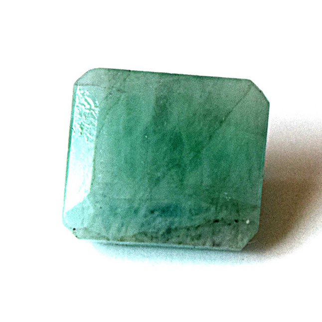6.21cts Real Natural Rectangle Faceted Light Green Emerald Gemstone for Astrological Purpose (6.21cts Emerald)