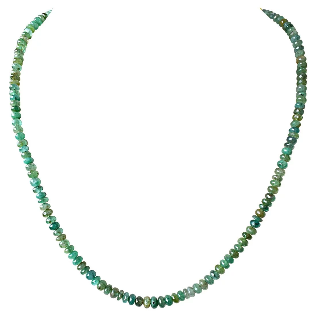 Single Line 92cts Real Natural Green Emerald Beads Necklace for Women (92cts EMR Neck)