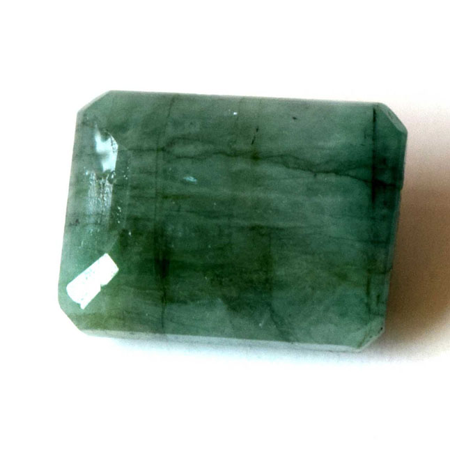 9.62cts Real Natural Rectangle Faceted Light Green Emerald Gemstone for Astrological Purpose (9.62cts Emerald)