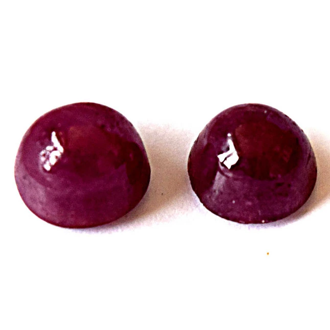2/9.99cts Real Natural Round Red Cabochan Ruby Gemstone for Astrological Purpose (9.99cts Cab Ruby)