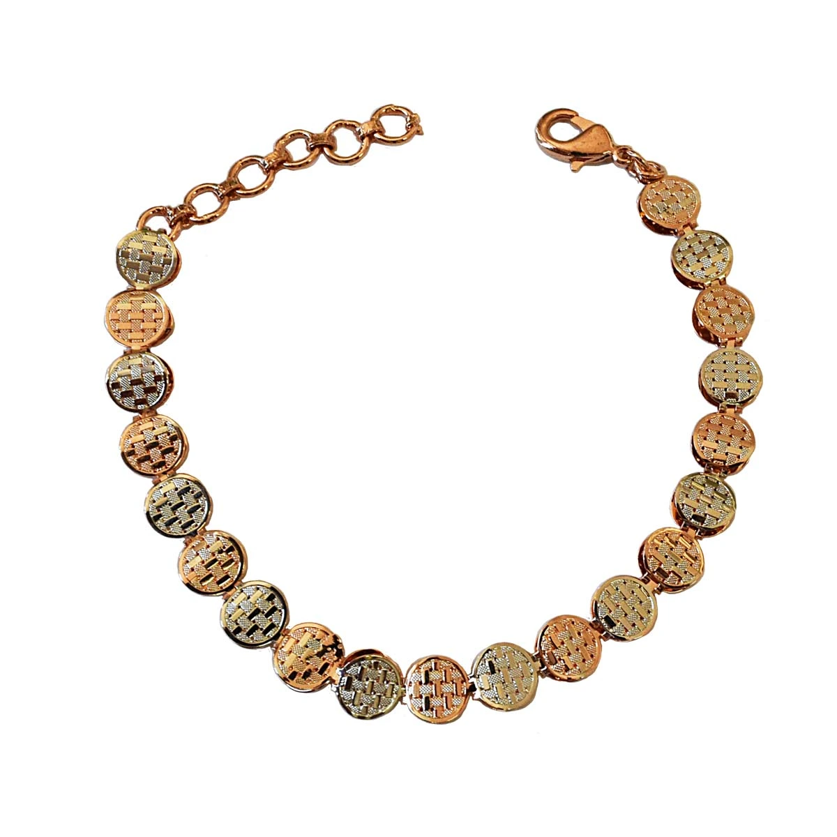 Trendy Round Shaped Rose Gold Plated Bracelet for Women (BGP96)