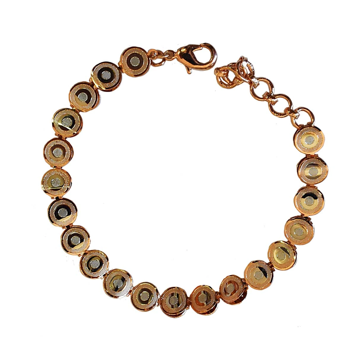 Trendy Round Shaped Rose Gold Plated Bracelet for Women (BGP96)