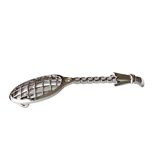 Badminton Racket & Shuttlecock Charm Diamond Pendants Set in Silver -Sport Collection