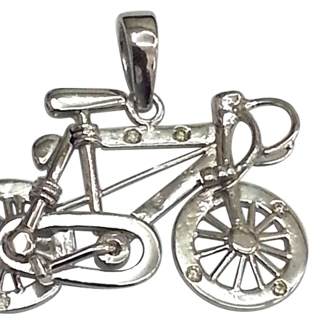 Ride & Shine: Dazzling Diamond Bicycle Pendant (BICYCLE1)