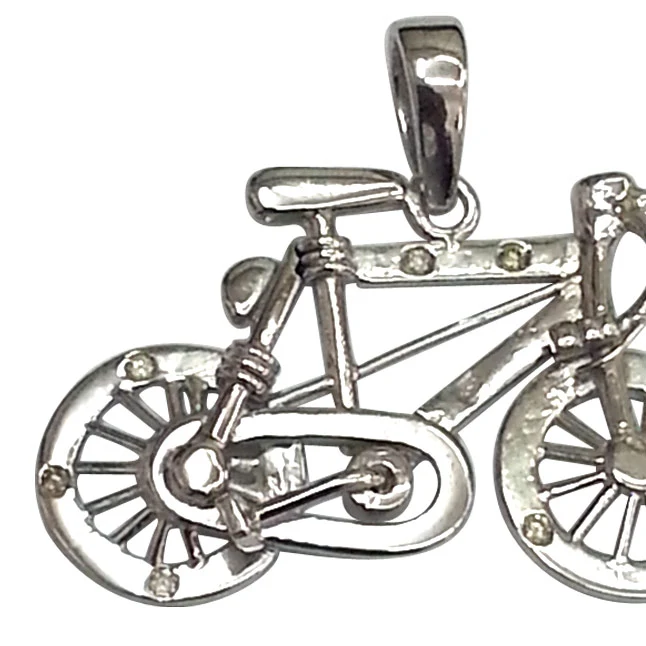 Ride & Shine: Dazzling Diamond Bicycle Pendant (BICYCLE1)