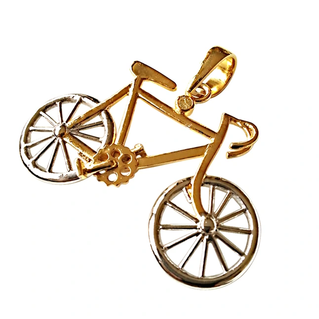 Bicycle Charm -Diamond & Silver Pendants -Sport Collection