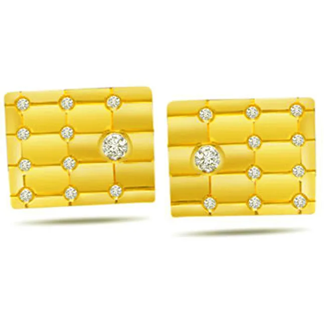 Tic Tac Toe - 0.30ct Diamond Gold Cufflinks (CF13)