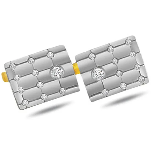 Real Reflections - 0.28ct Diamond Gold Cufflinks (CF15)