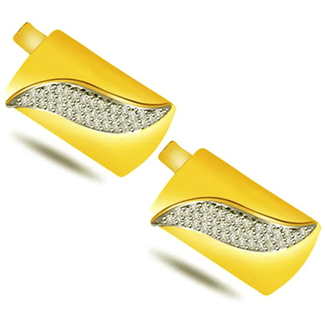 A Groom's Delight -0.40ct Diamond Gold Cufflinks -Cufflinks