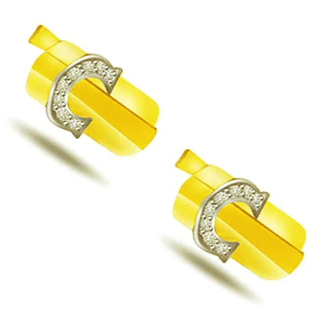 Charming Couple - 0.32ct Diamond Gold Cufflinks (CF17)