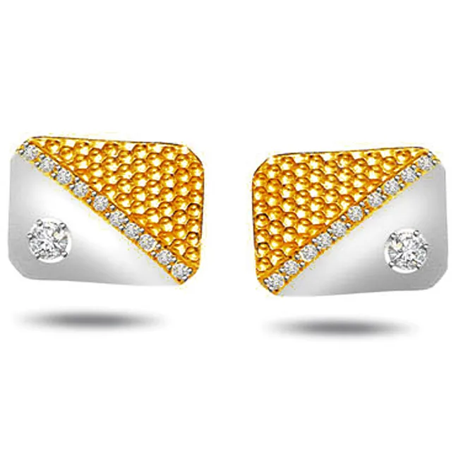 Clutch N Cuff - 0.28ct VS Diamond Gold Cufflinks (CF18)