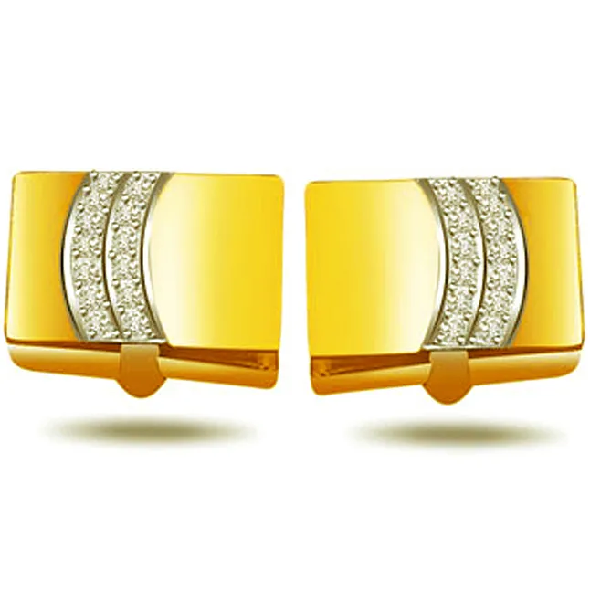 Greek God -0.50ct VS Diamond Gold Cufflinks -Cufflinks