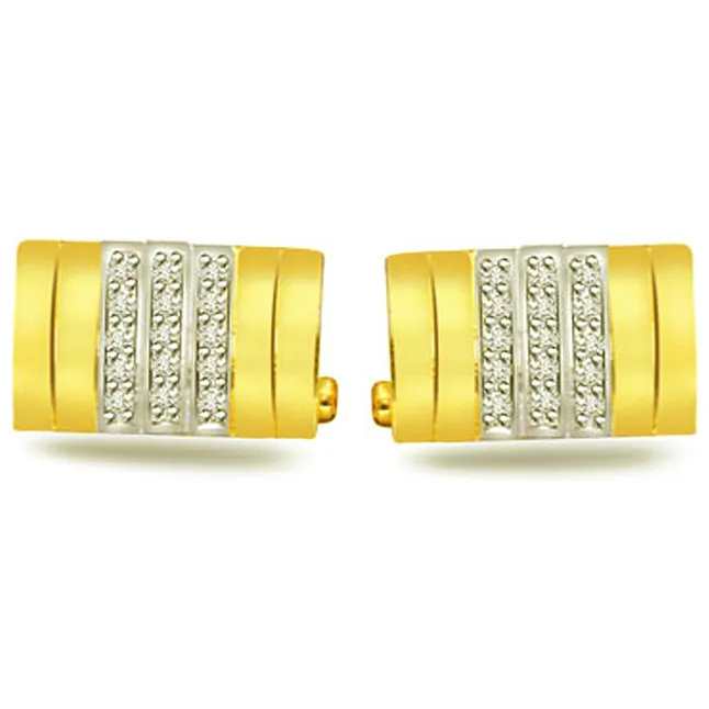 Reason For Living -0.31ct VS Clarity Diamond Gold Cufflinks -Cufflinks