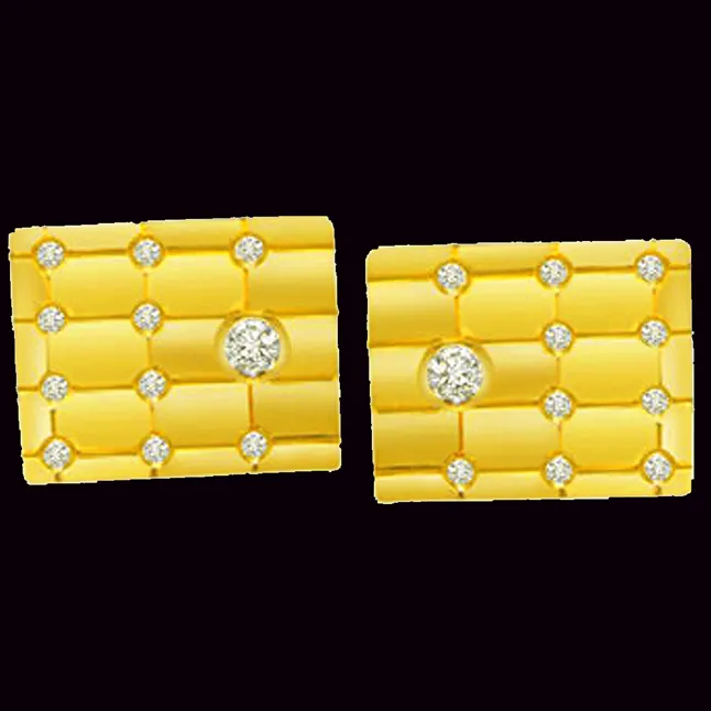 Tic Tac Toe - 0.30ct Diamond Gold Cufflinks (CF13)