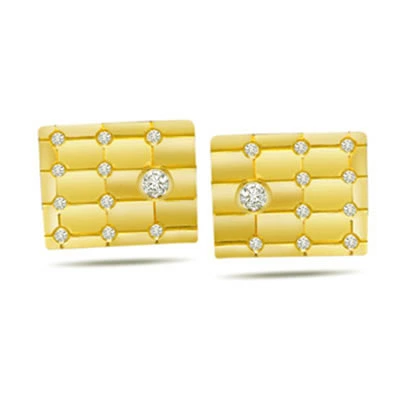 Tic Tac Toe -0.30ct Diamond Gold Cufflinks -For Men