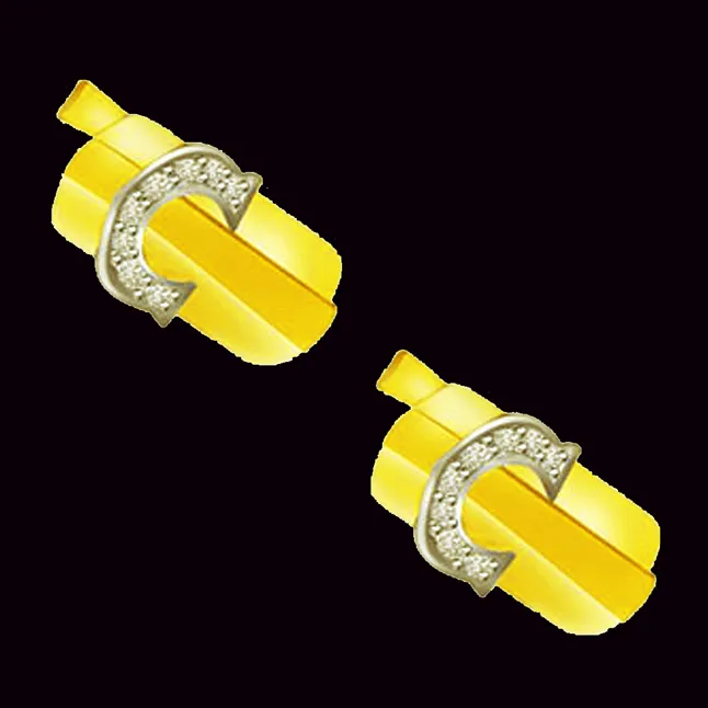 Charming Couple - 0.32ct Diamond Gold Cufflinks (CF17)