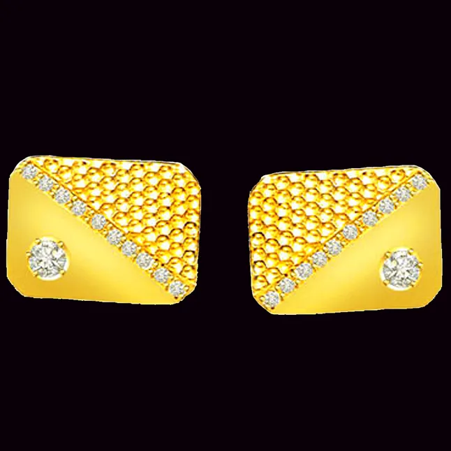 Coveted Cufflinks - 0.20ct VS Clarity Diamond Gold Cufflinks (CF7): A Timeless Gift for Him