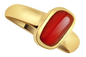 Astrology Fine Coral Ring Set In Gold (CRR)
