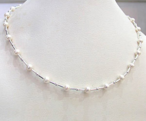 Classy Creation - Single Line Real Pearl Necklace (SN258)