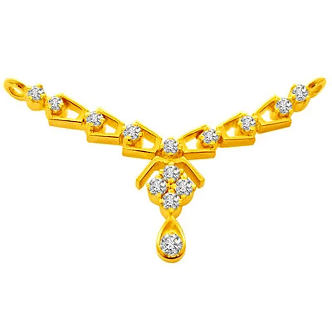 Golden Blossom Diamond Necklace Pendant (DN12)