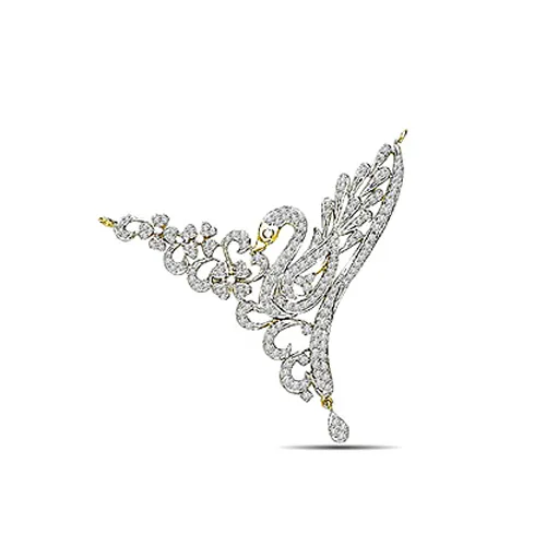 Queen Delight 1.50cts Exquisite Peacock Diamond Necklace Pendant in Two Tone Gold (DN142)