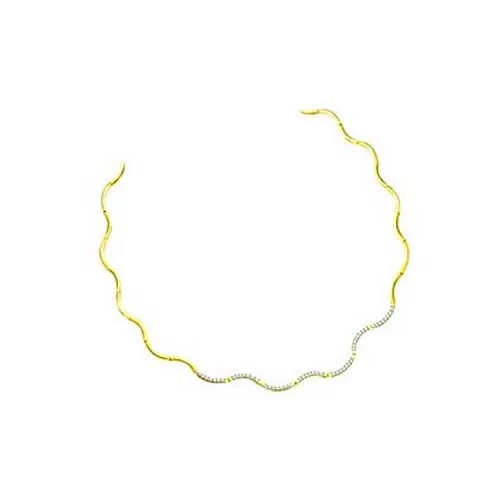 Wavy Sparkle 0.75 cts Real Gold Diamond Necklace (DN151)