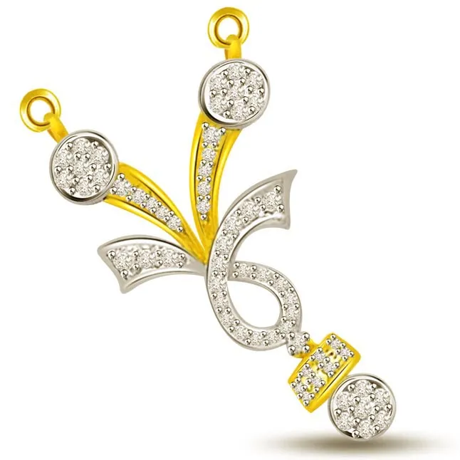 3 Circles Lifes Melody Diamond Mangalsutra Pendant (DN185)