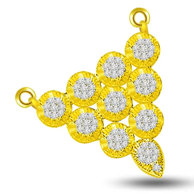 Love Struck Flower & Diamond Triangle Pendant (DN196)