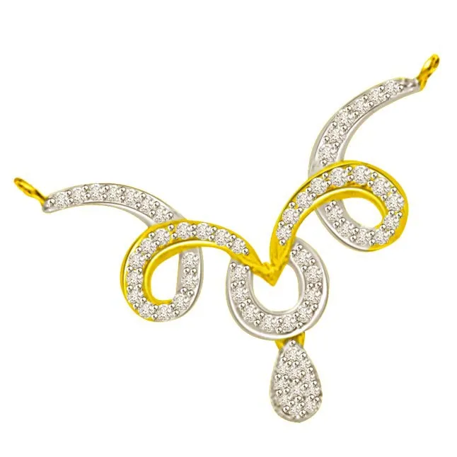 Mystical Two Tone Diamond Mangalsutra Pendant (DN197)