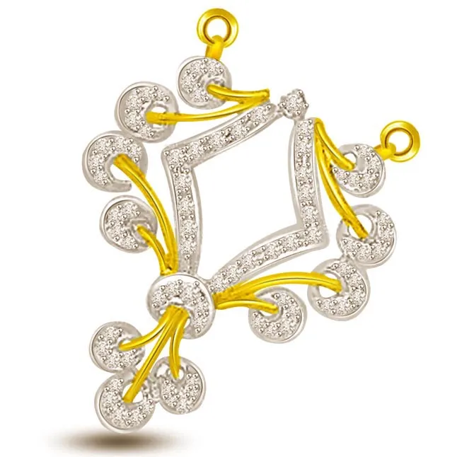 Wheels Of Dharma Diamond Gold Mangalsutra Pendant (DN199)