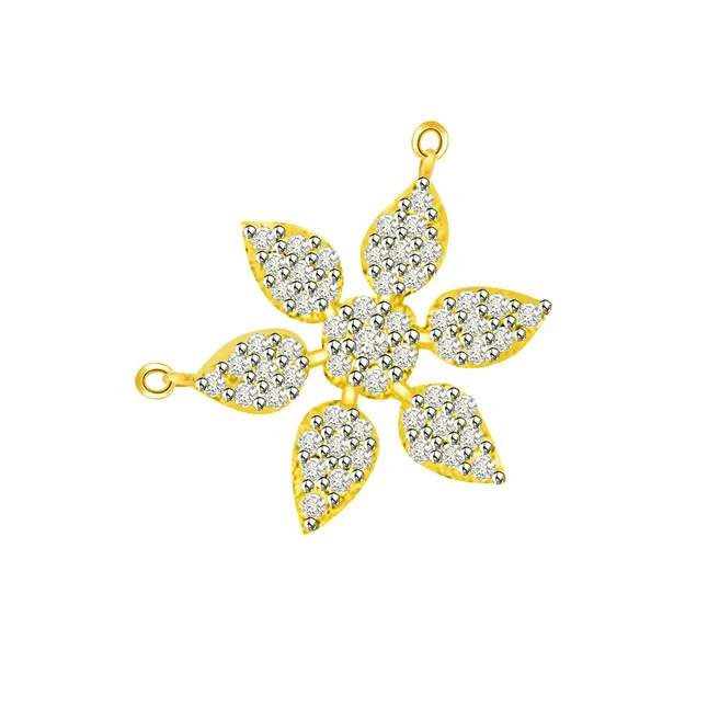 Cosmic Power Diamond & Gold Flower Pendant (DN201)