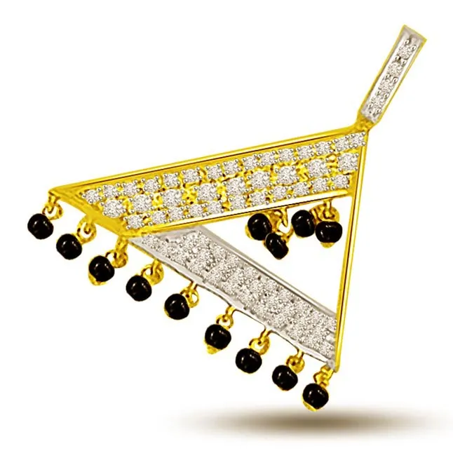 Symbol Of Energy Diamond Mangalsutra Pendant (DN208)