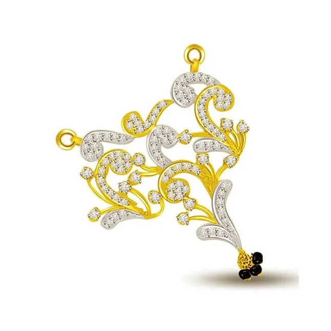 Web Of Life Two Tone Diamond & Gold Pendant (DN222)