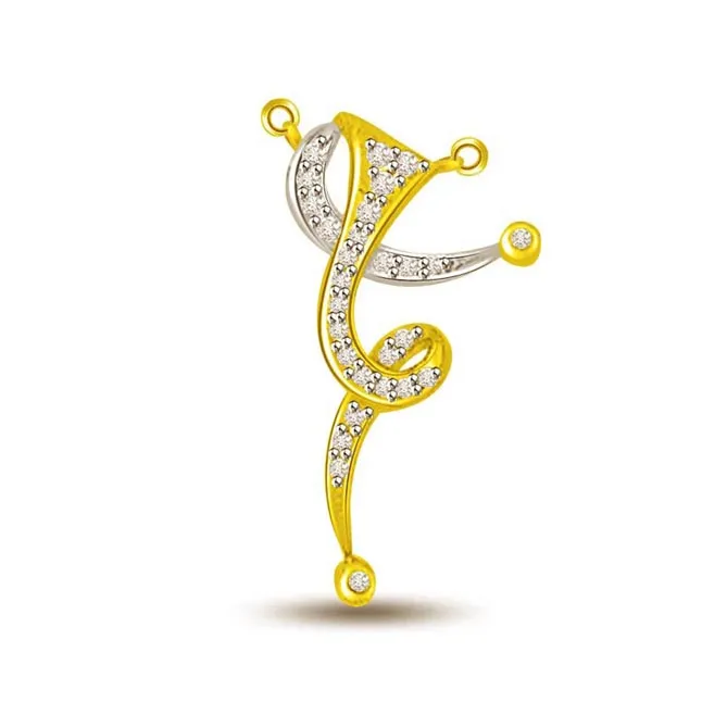 Spiral Of Life Two Tone Diamond & Gold Pendants -Designer Pendants