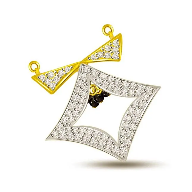 Fountain Of Energy Square Diamond Mangalsutra Pendant (DN228)