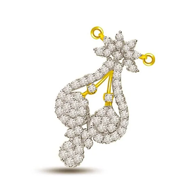 Symbol Of Fertility Gold & Diamond Pendants For Her -Flower Shape Pendants