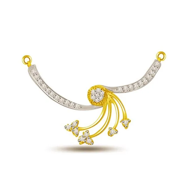 Spiral & Circles Two Tone Diamond Pendant For Her (DN252)