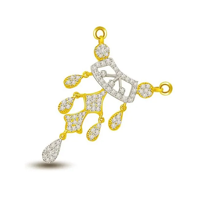 Droplets Design - Two Tone Diamond Mangalsutra Pendant (DN257)