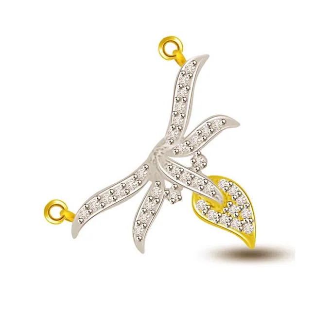 Wings Of Fire Diamond & Gold Leaf Pendant (DN263)