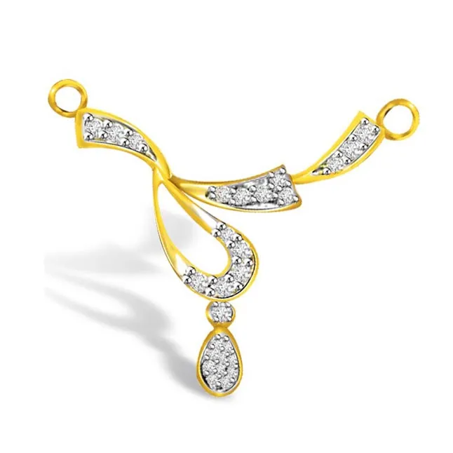 Dew Drop Of Life Two Tone Diamond Necklace Pendant (DN281)