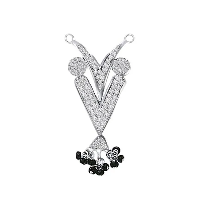 Modern Day Mangalsutra Pendant In White Gold For Her (DN284)
