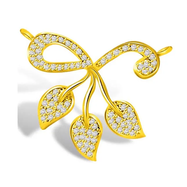 I Love My Life Gold & Diamond 3 Leaves Pendant (DN300)