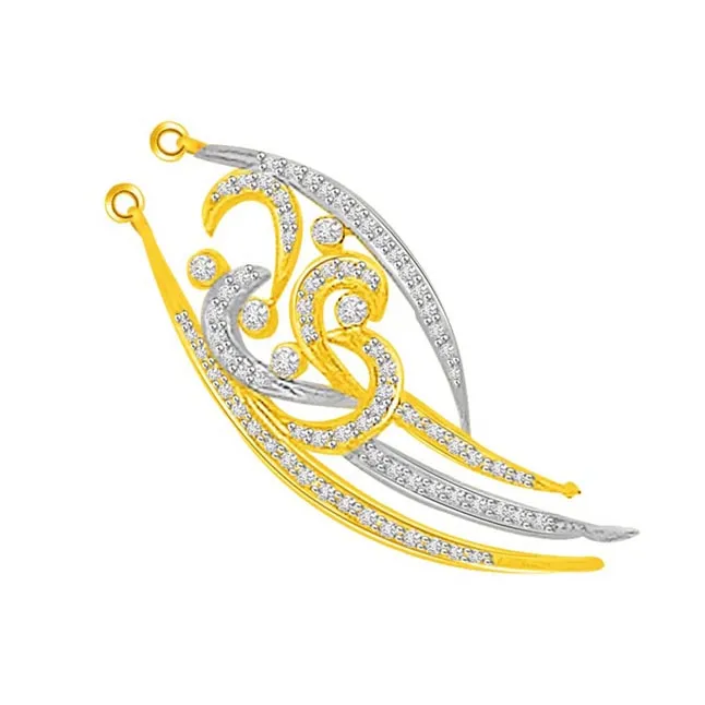 Spiraling Strips Two Tone Fancy Diamond Pendant (DN313)