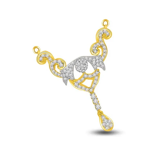 Love Of My Life 0.89ct Two Tone Diamond Pendants