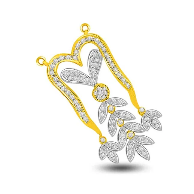 Peppy Petals 0.79cts Two Tone Diamond Pendant (DN329)