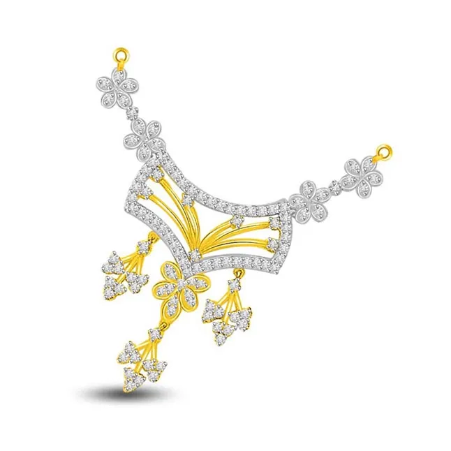 1.72ct Flowers & Stripes Diamond Necklace Pendants
