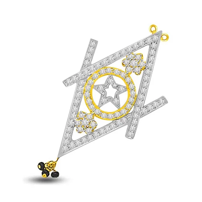 Star & Circle & Kite 1.02ct Diamond Mangalsutra Pendants